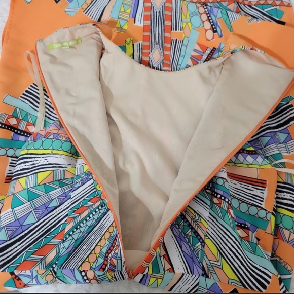 Gianni Bini Orange Muliti-colored Midi dress - Picture 9 of 9